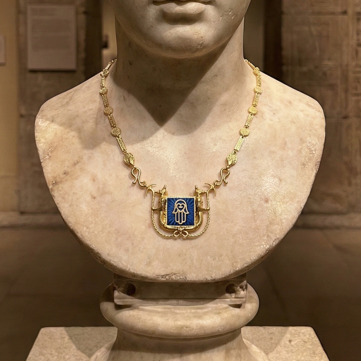 Antik Koruyucu: Fatma Ana Eli (Hamse) Lapis Madalyon Kolye